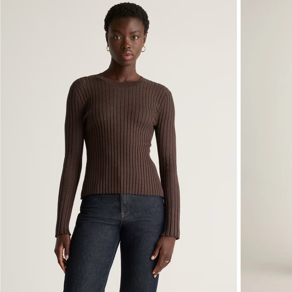 Quince Cotton Cashmere Ribbed Longsleeve NWOT